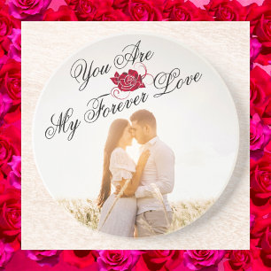 My Forever Love Red Rose Elegant Decor Sandstone Coaster