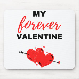 My Forever Valentine Black Mouse Pad