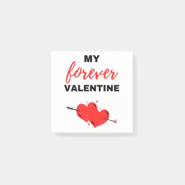 My Forever Valentine Black Post-it Notes (Front)