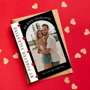 My forever Valentine modern stylish photo  Holiday Card