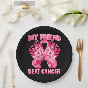 My Friend Beat Cancer Paper Plate