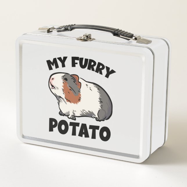 My furry potato guinea pig metal lunch box (Front)