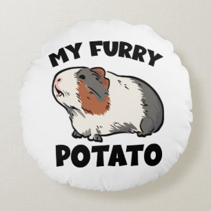 My furry potato guinea pig round cushion