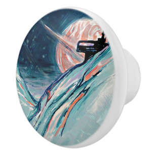 My Future Home in Space Art Ceramic Knob