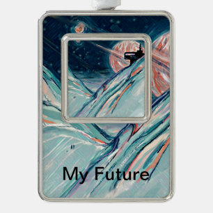 My Future Home in Space Silver Plated Framed Ornament