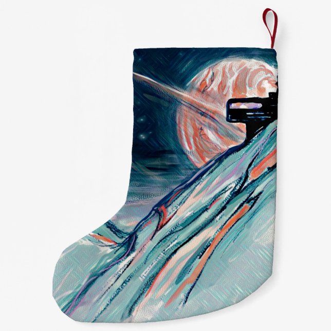 My Future Home in Space Small Christmas Stocking (Back)