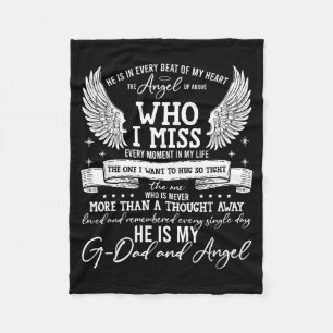 My G-dad Is My Guardian Angel In Heaven, Grief To  Fleece Blanket