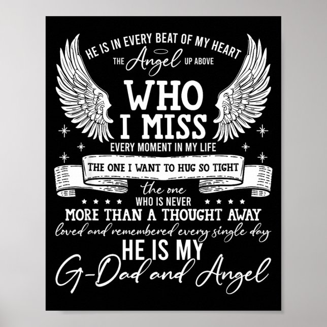 My G-dad Is My Guardian Angel In Heaven, Grief To  Poster (Front)