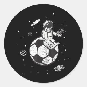 My Game Is Out Of This World! Soccer Spaceman Classic Round Sticker