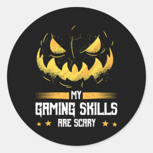 My Gaming Skills Are Scary Halloween For Men Women Classic Round Sticker