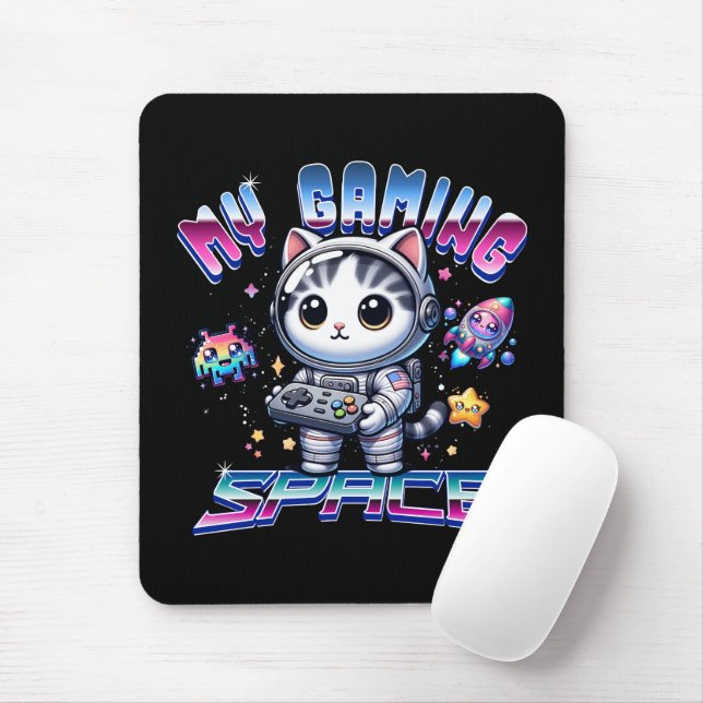 MY GAMING SPACE - KAWAII SPACE CAT MOUSE PAD (With Mouse)