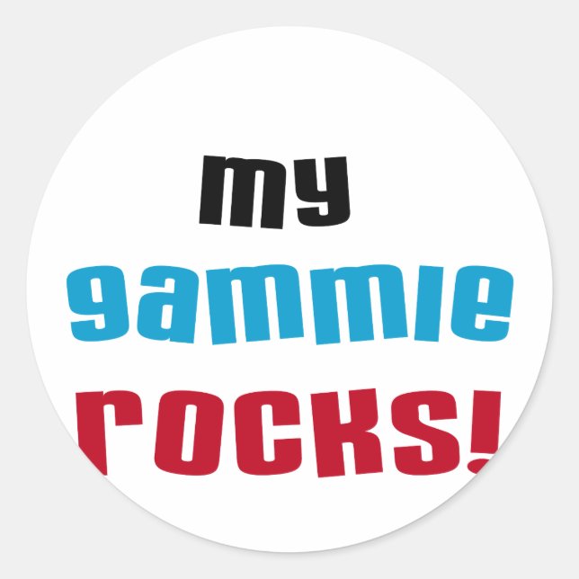My Gammie Rocks T shirts and Gifts Classic Round Sticker (Front)
