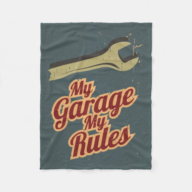 My Garage My Rules Fleece Blanket (Front)