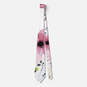 My Garden Flowers (watercolor technique) Tie