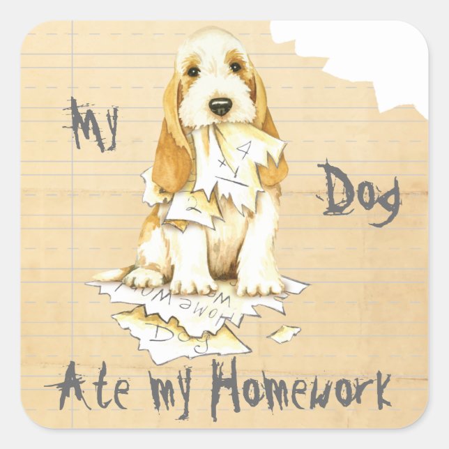 My GBGV Ate my Homework Square Sticker (Front)