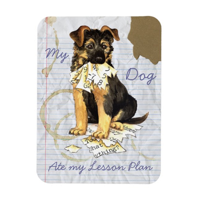 My German Shepherd Ate My Lesson Plan Magnet (Vertical)