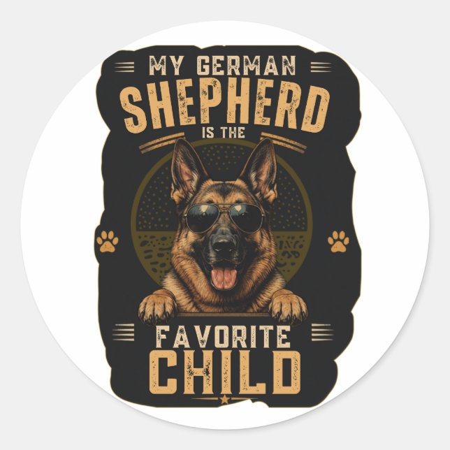 My German Shepherd Is The Favourite Child Sticker (Front)