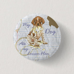 My German Shorthhaired Pointer Ate My Lesson Plan 3 Cm Round Badge