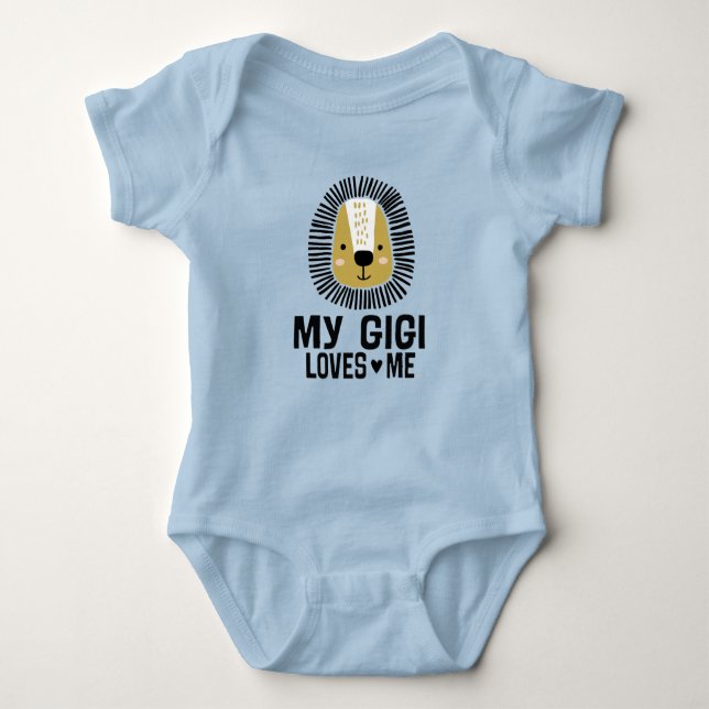 My Gigi Loves Me Grandson Lion Baby Bodysuit (Front)
