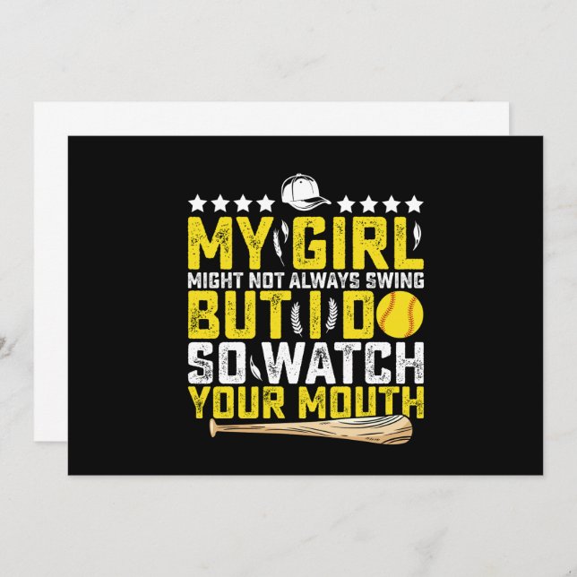 My Girl Might Not Always Swing But I Do So Watch  Invitation (Front/Back)