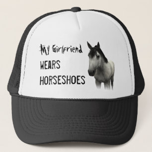 My Girlfriend Wears Horseshoes - Grey Trucker Hat