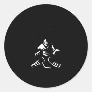 My Goal Is To Deny Yours Funny Ice Hockey Goalie S Classic Round Sticker