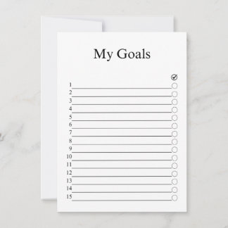My Goals Card