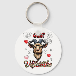 My Goat Is My Valentine Leopard Footmark Costume F Key Ring