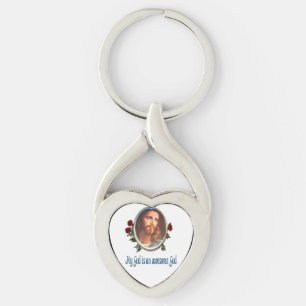 My God is a awesome God Bible verse Key Ring