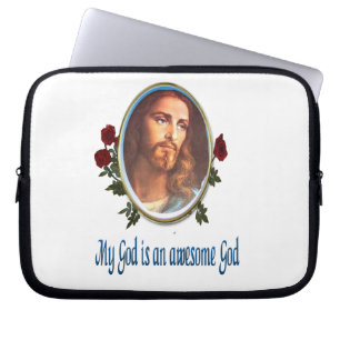 My God is a awesome God Bible verse Laptop Sleeve