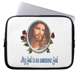 My God is a awesome God Bible verse Laptop Sleeve