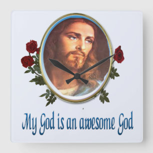 My God is a awesome God Square Wall Clock