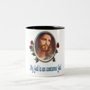 My God is an awesome god gifts Two-Tone Coffee Mug