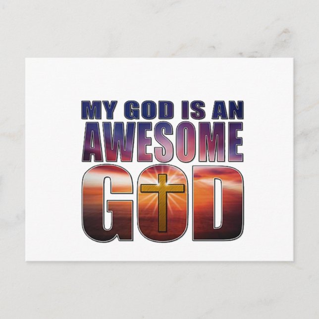 My God is an AWESOME GOD Postcard (Front)