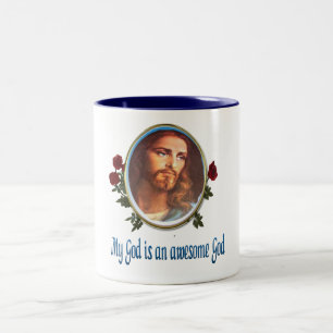 My God is an awesome god Two-Tone Coffee Mug