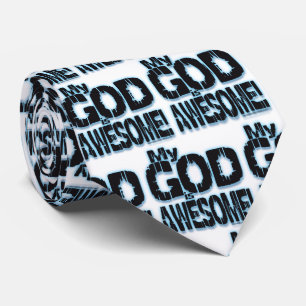 My GOD is Awesome Christian Themed Tie for Men