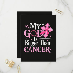 My God is Bigger Than Cancer Breast Invitation Postcard