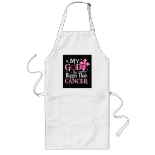 My God is Bigger Than Cancer Breast Long Apron