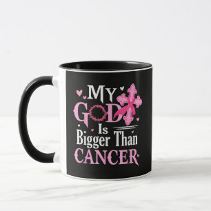 My God is Bigger Than Cancer Breast Mug
