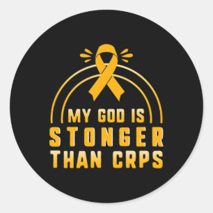 My God Is Stonger Complex Regional Pain Syndrome F Classic Round Sticker