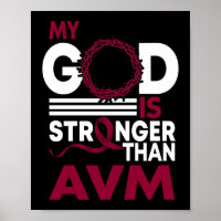 My God Is Stronger Than AVM Awareness Ribbon