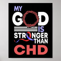 My God Is Stronger Than CHD Awareness Ribbon