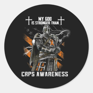 My God Is Stronger Than Crps Awareness Classic Round Sticker