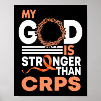 My God Is Stronger Than CRPS Awareness Ribbon