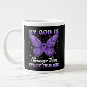 My God is Stronger Than Cystic Fibrosis Large Coffee Mug