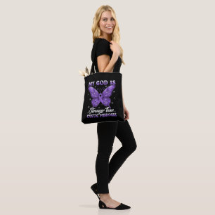 My God is Stronger Than Cystic Fibrosis Tote Bag