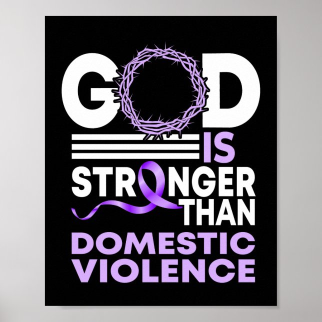 My God Is Stronger Than Domestic Violence Poster (Front)