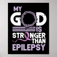 My God Is Stronger Than Epilepsy Awareness Ribbon
