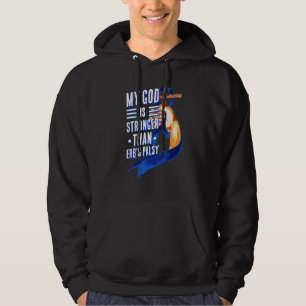 My God Is Stronger Than Erb's Palsy Awareness Blue Hoodie