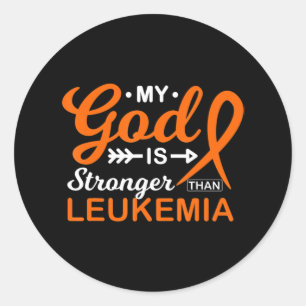My God is Stronger Than Leukaemia Awareness Warrio Classic Round Sticker